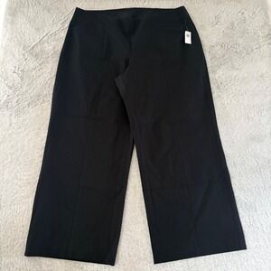 Old Navy High Rise Pixie Wide Leg Comfort Waist Pants Black 2X Stretch Work